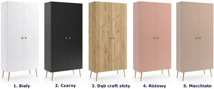 Dwudrzwiowa szafa skandynawska dąb craft złoty - Geza 10X