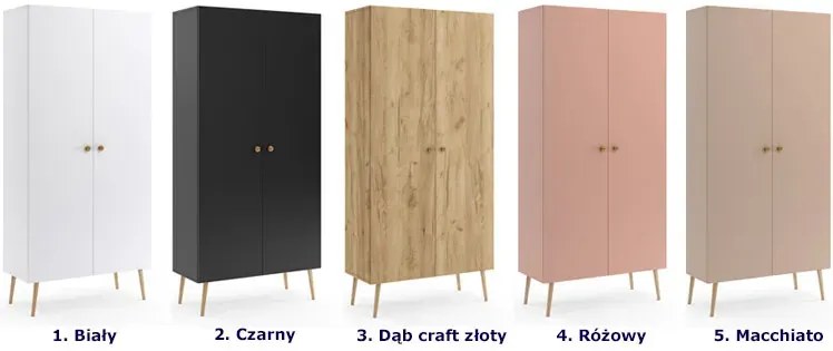 Dwudrzwiowa szafa skandynawska dąb craft złoty - Tida 10X