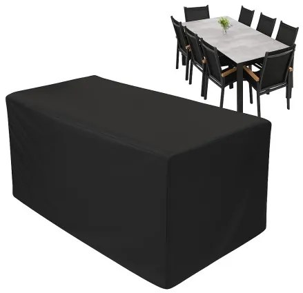 Czasza parasola ochronny na stół 220x100 cm + 6 do 8 rozkładanych krzeseł