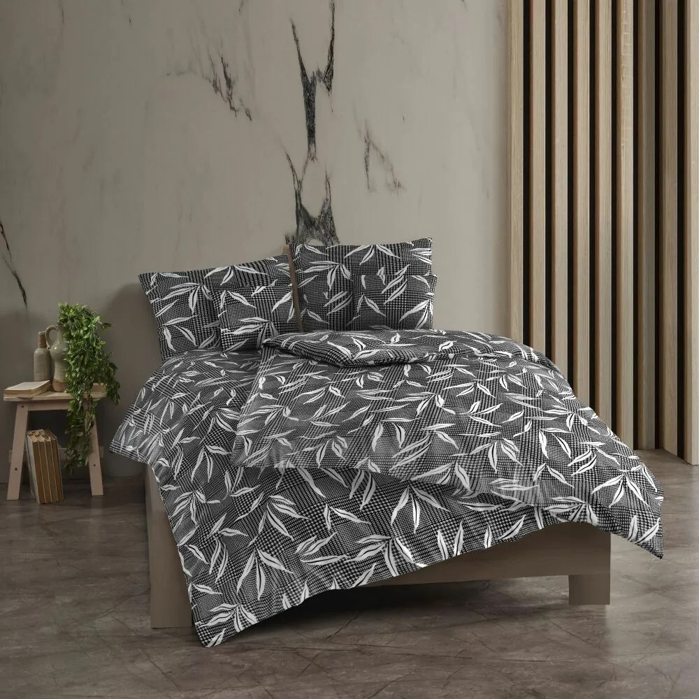 Kvalitex Bawełniana pościel Osaka szary, 140 x 220 cm, 70 x 90 cm