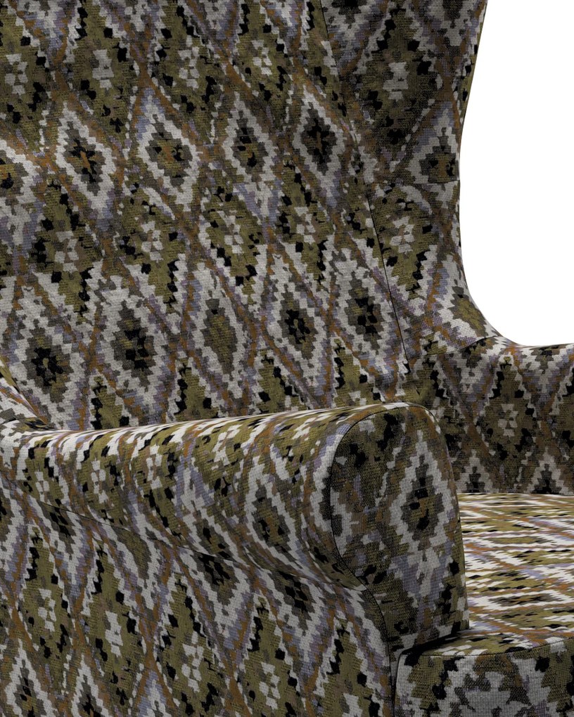 Pokrowiec na fotel Strandmon kolor wielokolorowy tkanina strukturalna, wzorzysta