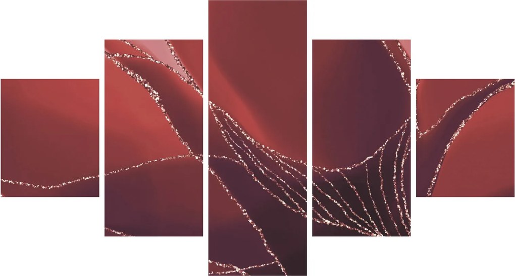 Obraz - Czerwony abstrakcyjny kwiat N⁰2 (125x70 cm)