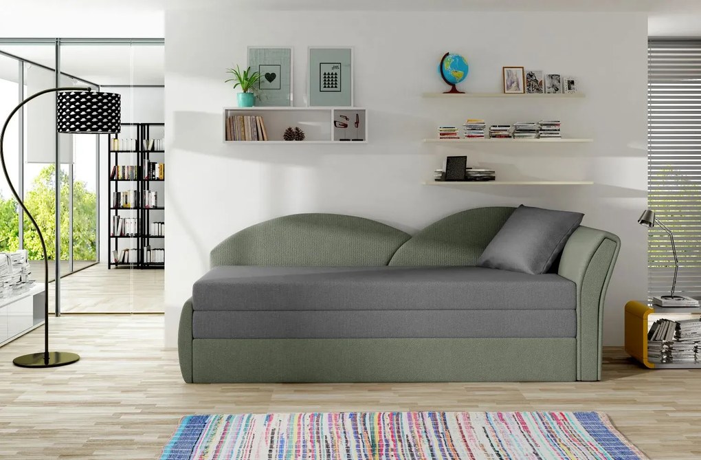 Sofa rozkładana z funkcją spania AGA szara prawa ELTAP