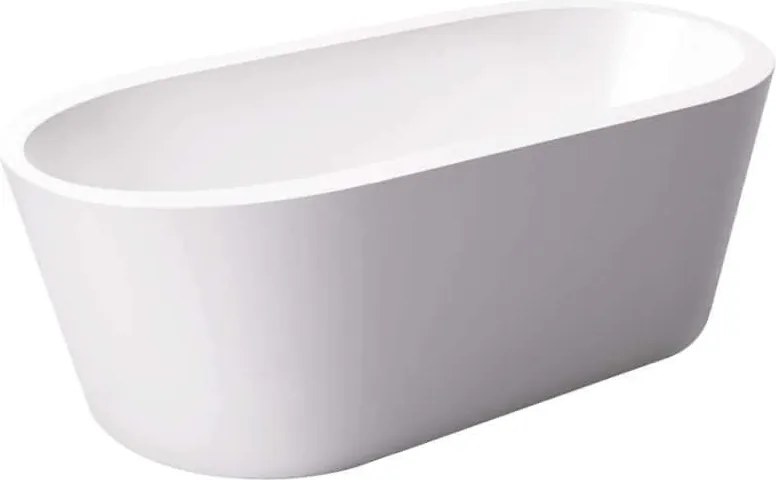 Wanna wolnostojąca owalna 170 x 80 cm akrylowa z przelewem chromowanym solidny rant THERMO | Możliwa opcja Go Color : Wybierz swój kolor - biały