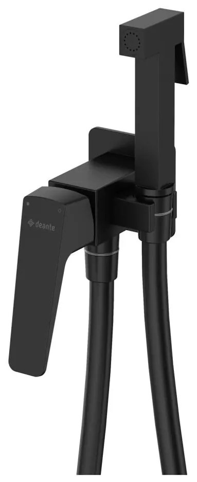 Deante BQL_N34M - Bateria bidetowa z słuchawką natryskową do montażu podtynkowego BLUR czarna