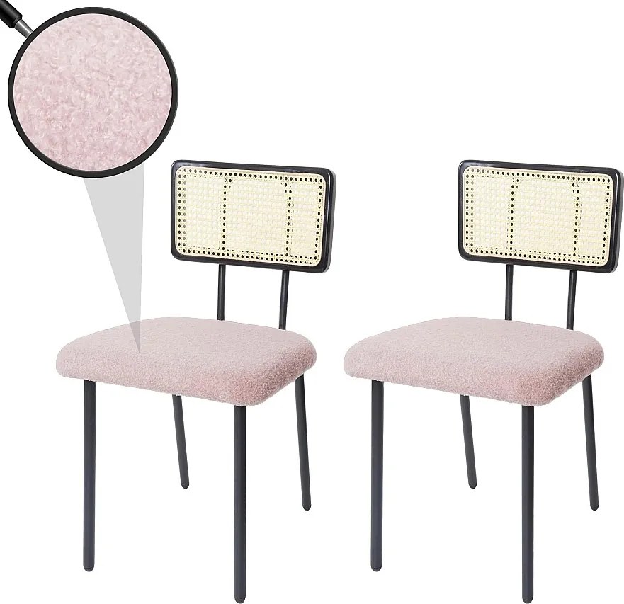 Krzesło do jadalni MCW-K88 (zestaw 2 sztuk),  tkanina/tekstylia różowy