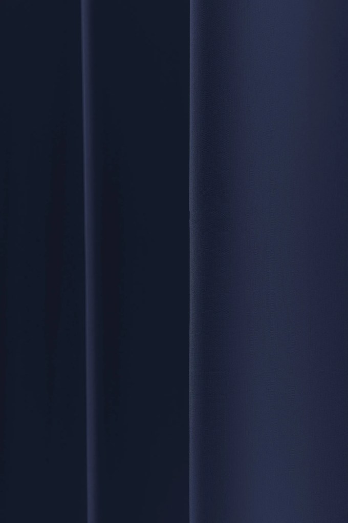 Granatowa zasłona OXFORD 140x250 cm Zawieszanie: Taśma z wiązaniami