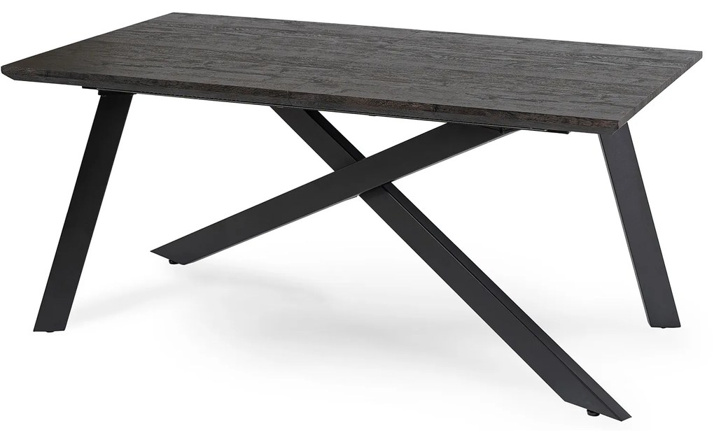 Stół Prostokątny Rozkładany HAMILTON 160-200 cm Czarny Nowoczesny Loft