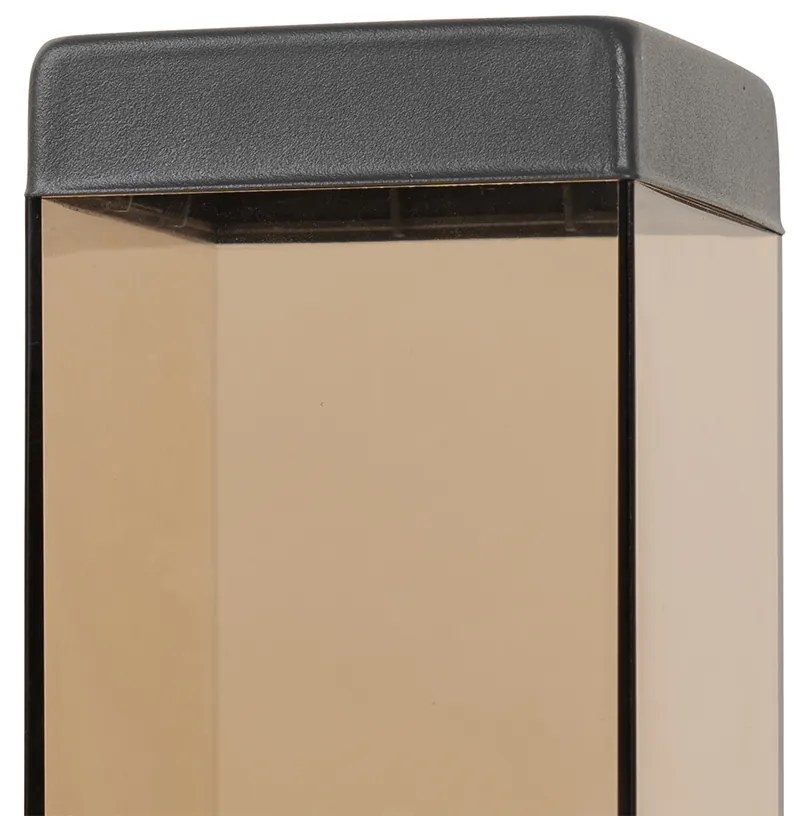 Nowoczesna latarnia zewnętrzna ciemnoszara z dymem 45 cm - Malios