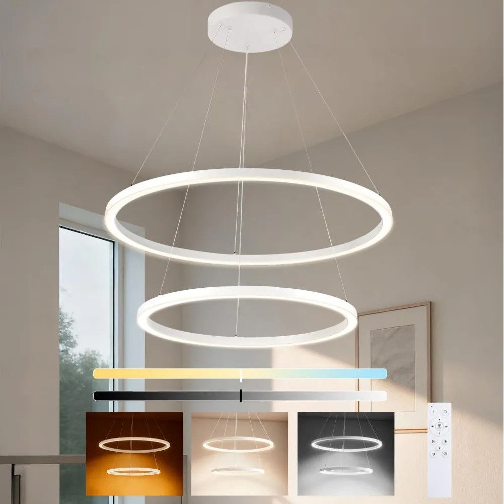 Brilagi - LED ściemnialna lampa wisząca na linkach PORTOFINO LED/98W/230V śr. 80 cm biała +zdalne sterowanie