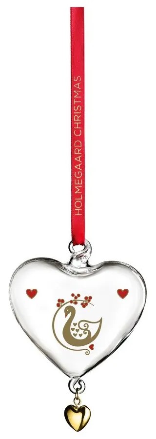 Szklana ręcznie dmuchana ozdoba świąteczna 8 cm Ann-Sofi Romme Annual Christmas Heart 2025 – Holmegaard