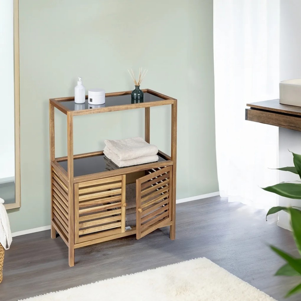 Wenko Szeroka półka łazienkowa z drzwiczkami FONDI