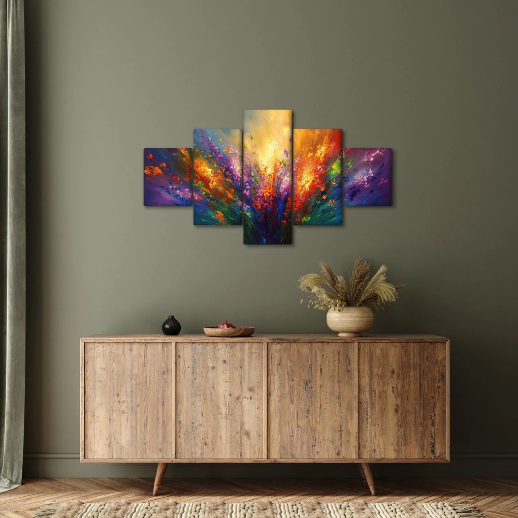 Obraz - Abstrakcja kwiatów (125x70 cm)