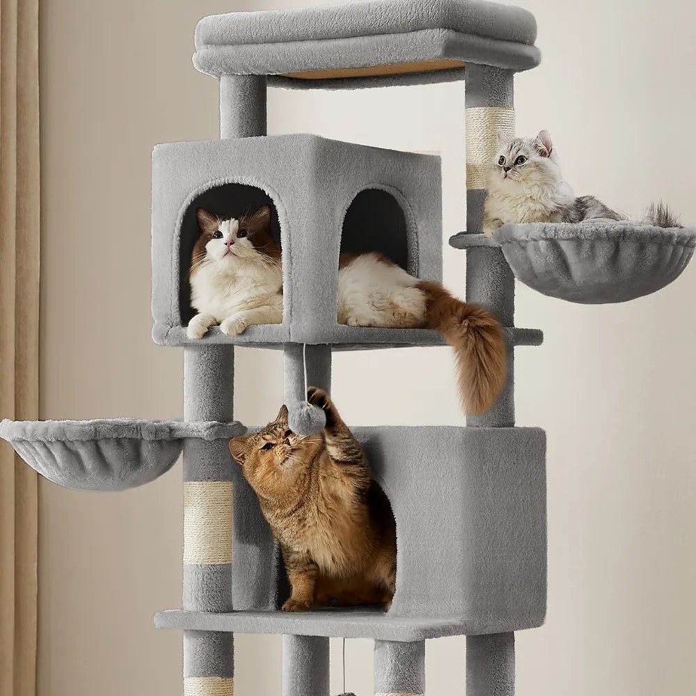 Feandrea Drapak dla kota TRISTAN, 57x45x175 cm, szare