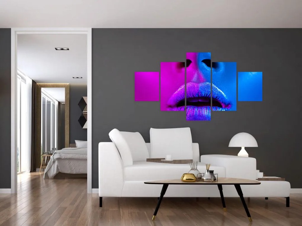 Obraz kolorowych ust (125x70 cm)