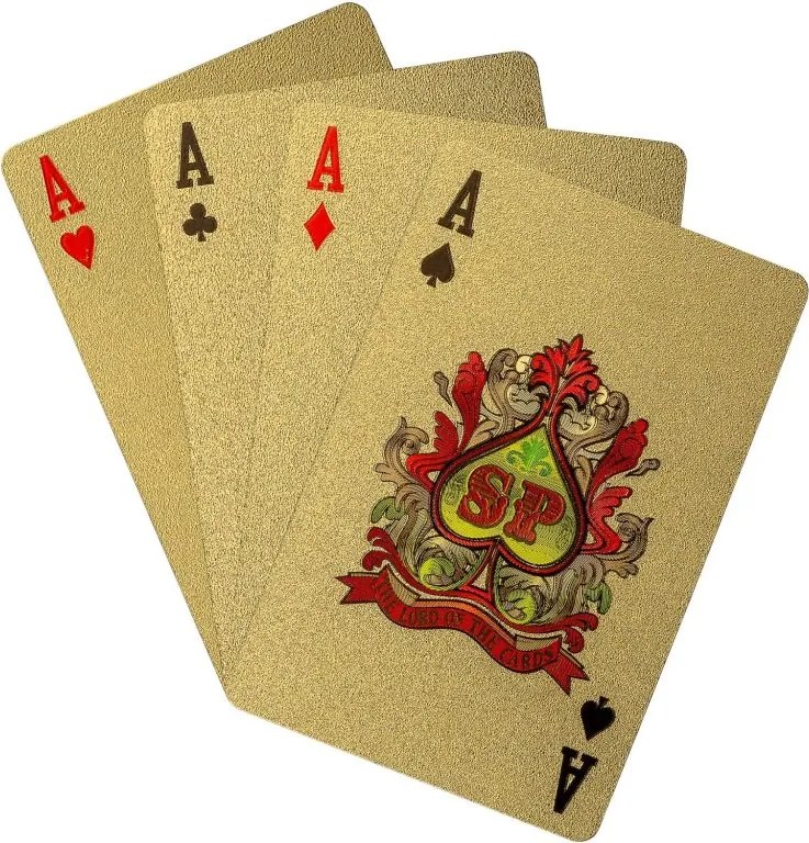 Karty pokerowe plastikowe - złote