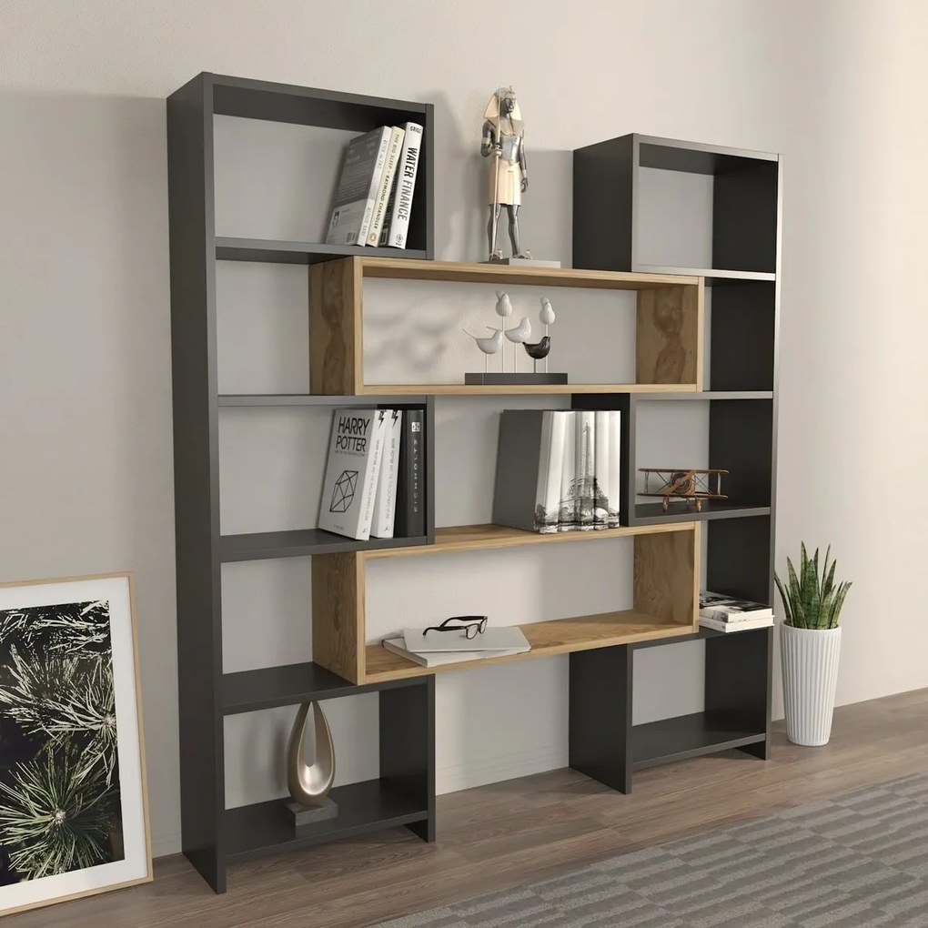 Biblioteczka Poyraz Black and Oak