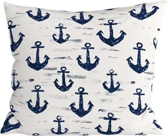 Bawełniana poszewka na poduszkę NAVYSTA POLY 45x45 cm, niebiesko-biała