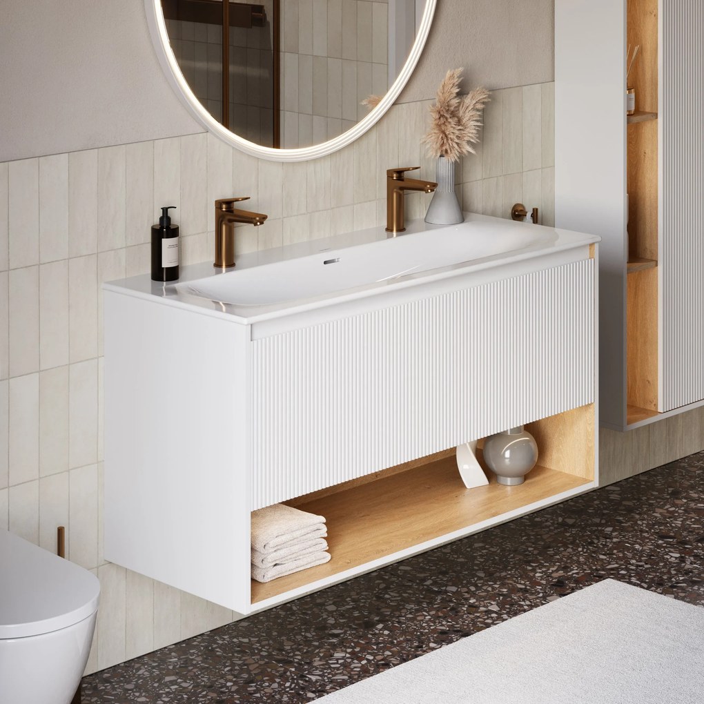 Szafka podumywalkowa BELDIVO 120 cm z umywalką ceramiczną