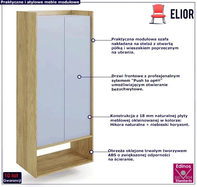 Szafa modułowa hikora + niebieski horyzont N5-F61