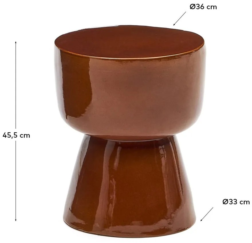 Okrągły ceramiczny stolik ogrodowy ø 36 cm Mesquida – Kave Home