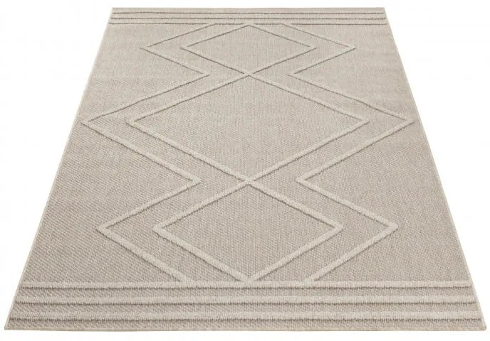 Dywan zewnętrzny sznurkowy Patara Aztecki beżowy 120 cm x 170 cm