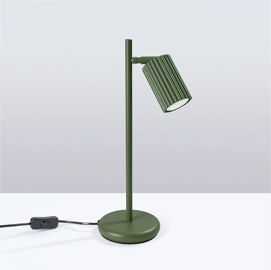 Lampa biurkowa minimalistyczny Gloow, aluminium - 1 źródło światła 4000K - L.14.5 x H.43 cm - zielony oliwkowy