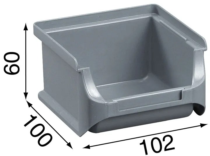Allit Plastikowe pojemniki PLUS 1, 102x100x60 mm, szare, 30 szt.