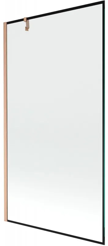 Mexen Next parawan nawannowy 1-skrzydłowy 100 x 150 cm, czarny wzór, miedź szczotkowana - 895-100-000-00-70-65