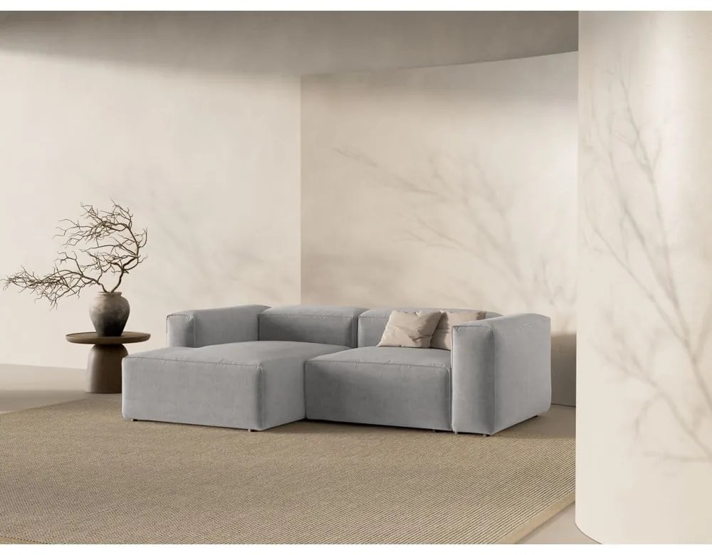Jasnoszary narożnik (lewostronny/z szezlongiem) Bergamo – Cosmopolitan Design