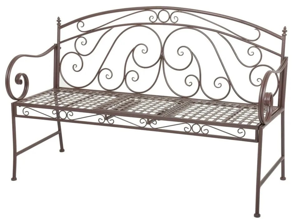 Brązowa metalowa ławka ogrodowa Saket – Garden Pleasure