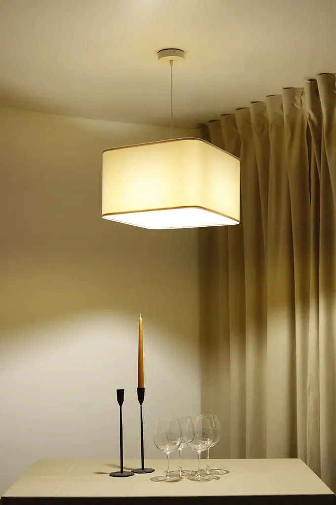Lampa wisząca KWADRO SUE 40w20 biała/złota BPS KONCEPT