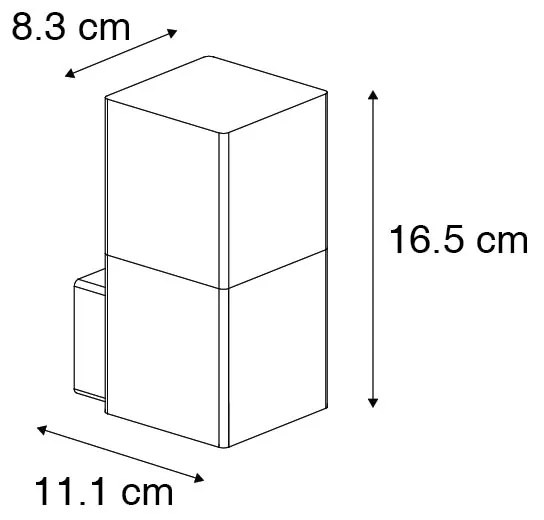 Nowoczesna lampa ścienna zewnętrzna czarna IP44 z przydymionym szkłem - Denmark