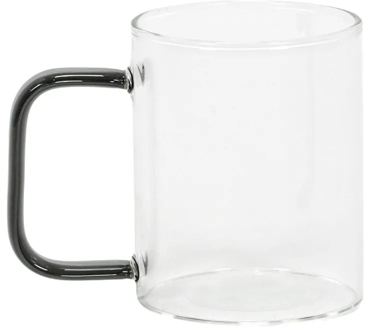 Szklany kubek z barwionym uszkiem, 200 ml