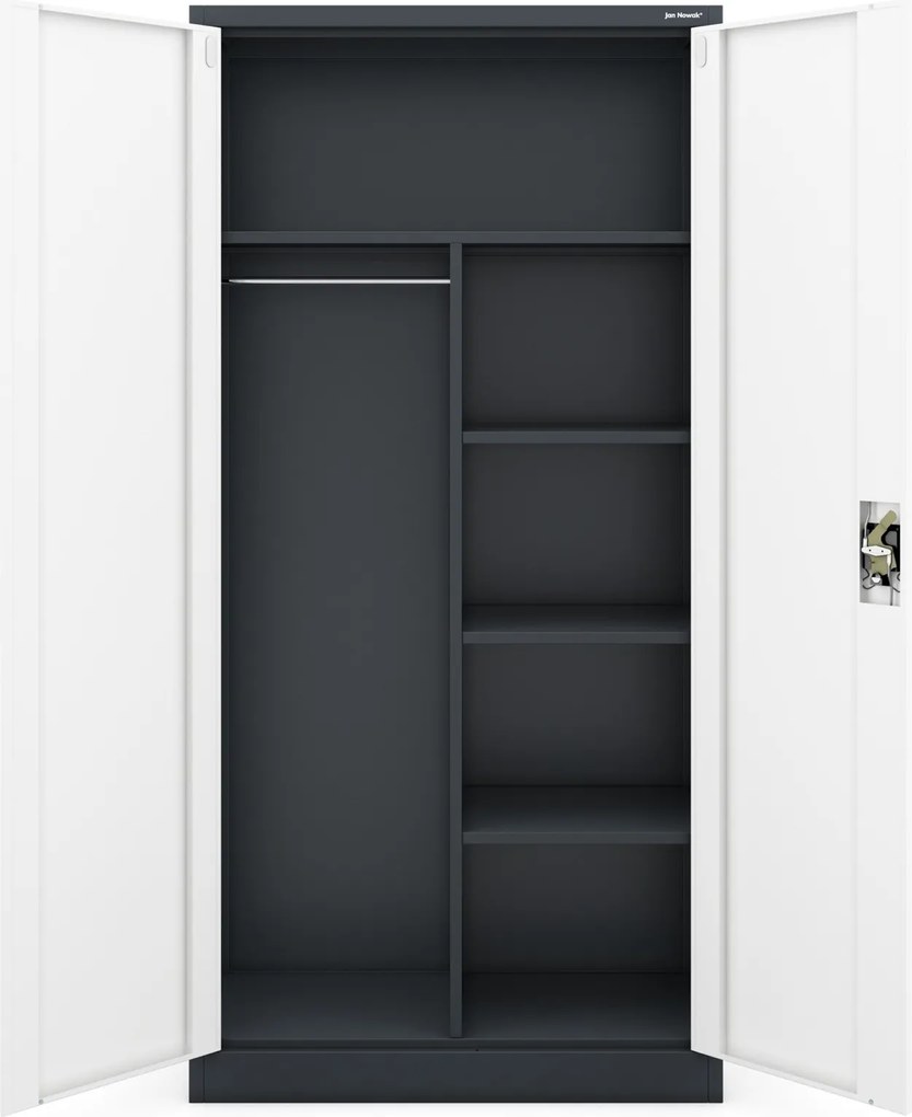 Socjalna szafa ubraniowa Dawid 90x45x185 cm, antracyt/biały