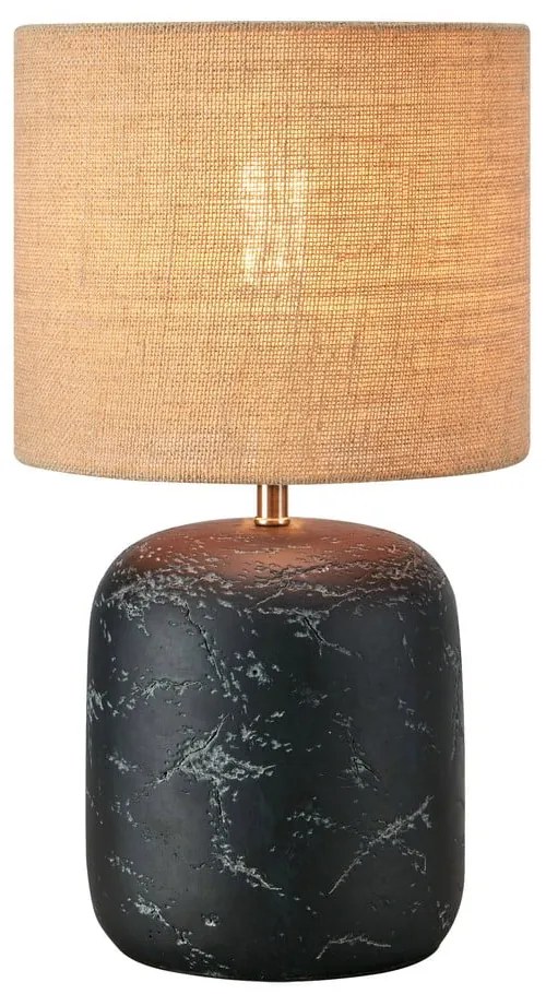 Czarna lampa stołowa z kloszem z juty (wys. 45 cm) Montagna – Markslöjd