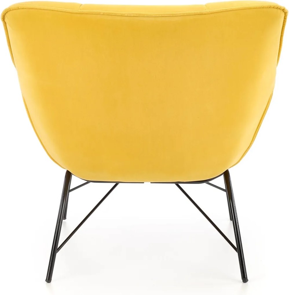 Pikowany fotel do salonu z tkaniny aksamitnej Belton