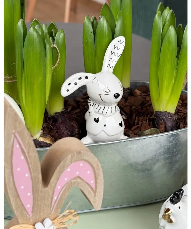 Ceramiczny zajączek BUNNY BACK 10 cm biały