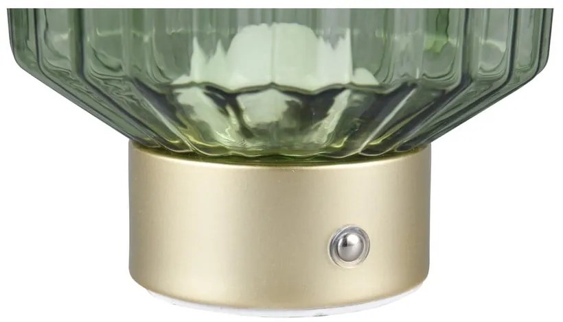 Lampa stołowa LED w zielono-złotym kolorze ze ściemniaczem i szklanym kloszem (wys. 19,5 cm) Lord – Trio