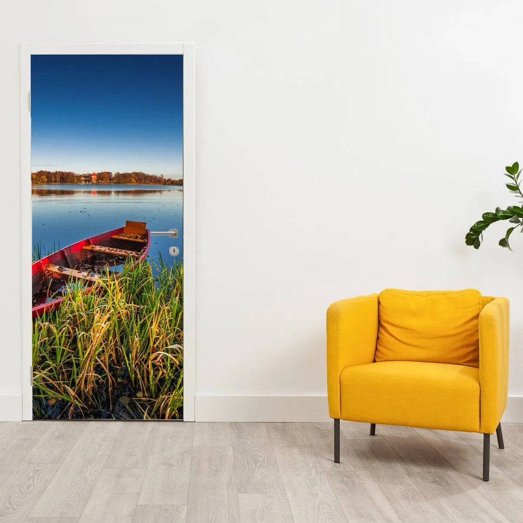 Fototapeta na drzwi - Czerwona barka (95x205cm)