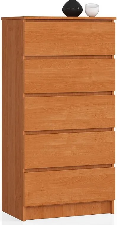 Komoda AKORD K60 Olcha 60 cm 5 szuflad kolor Olcha mat 60x40x121 cm