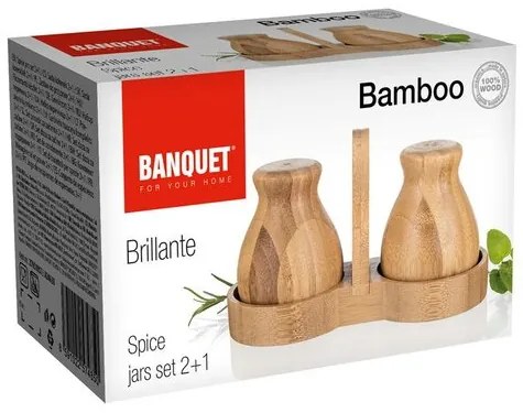 Banquet 3-częściowy zestaw pojemników na przyprawy BRILLANTE Bamboo