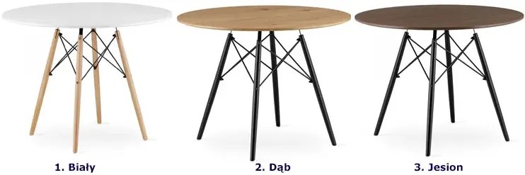 Okrągły Stół Biały Do Jadalni W Stylu Skandynawskim P2-D16