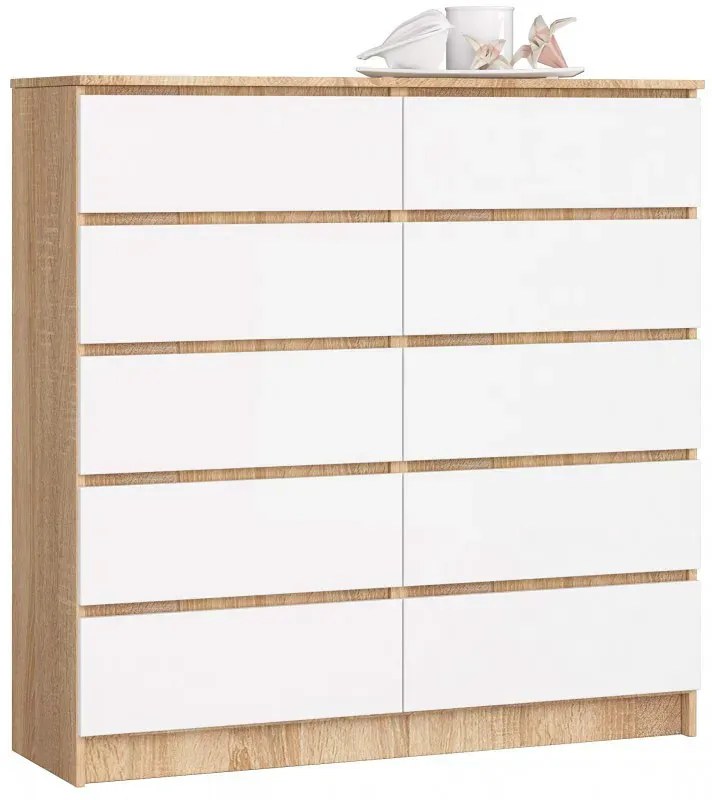 Skandynawska komoda do przedpokoju dąb sonoma + biały Z4-F89