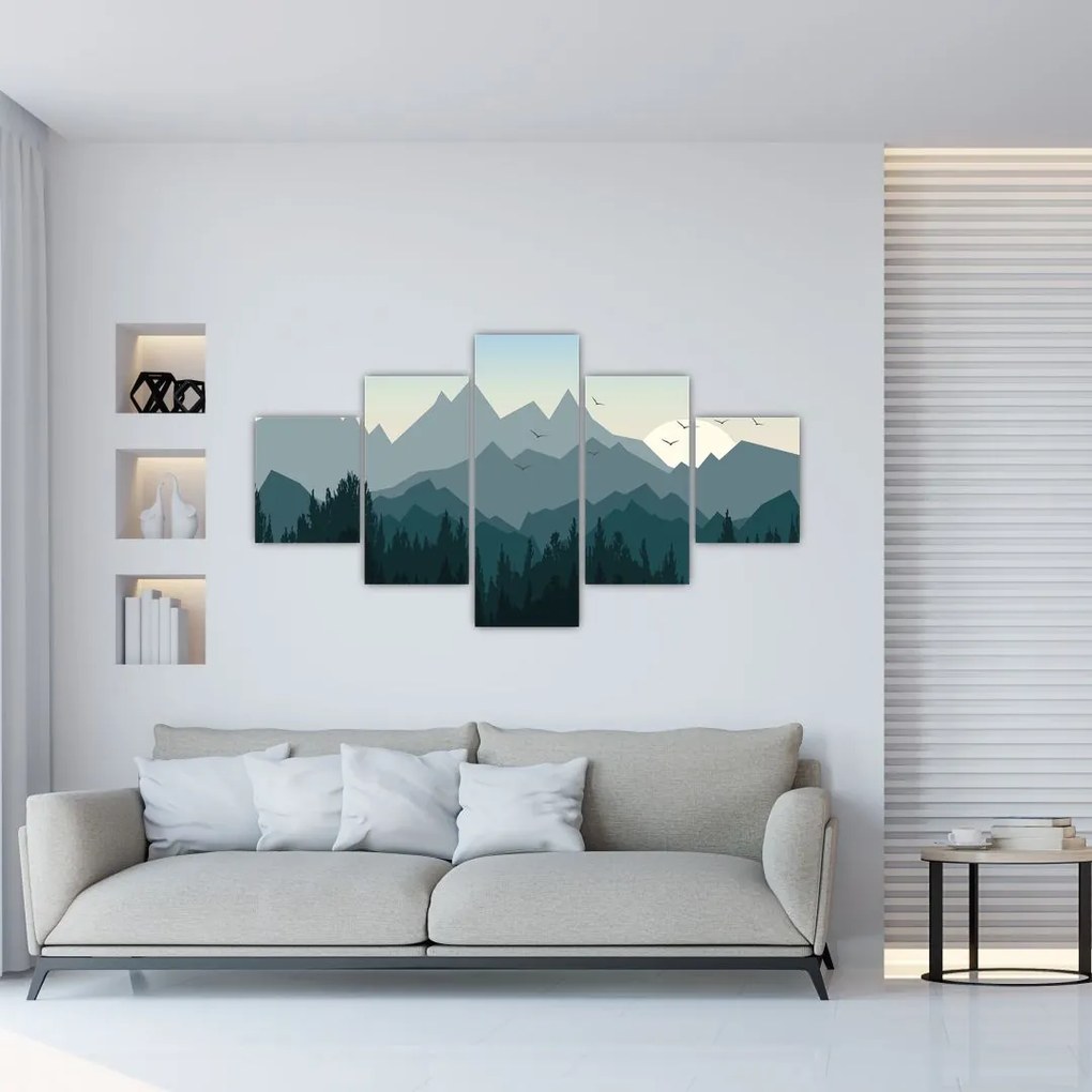 Obraz - Góry oczami grafika (125x70 cm)