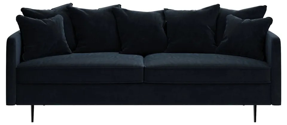 Granatowa aksamitna sofa Ghado Esme, 214 cm