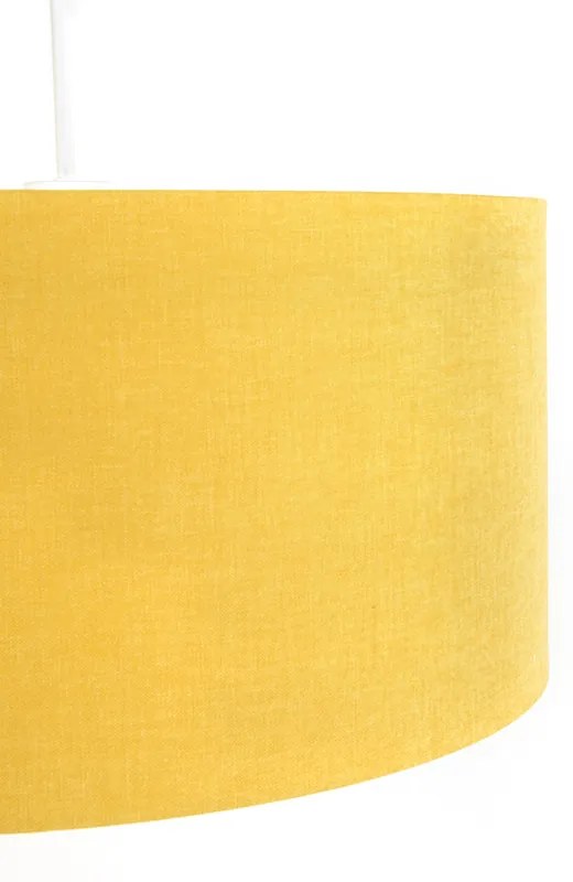 Lampa wisząca biała z żółtym kloszem 50 cm - Combi 1 Nowoczesny Oswietlenie wewnetrzne