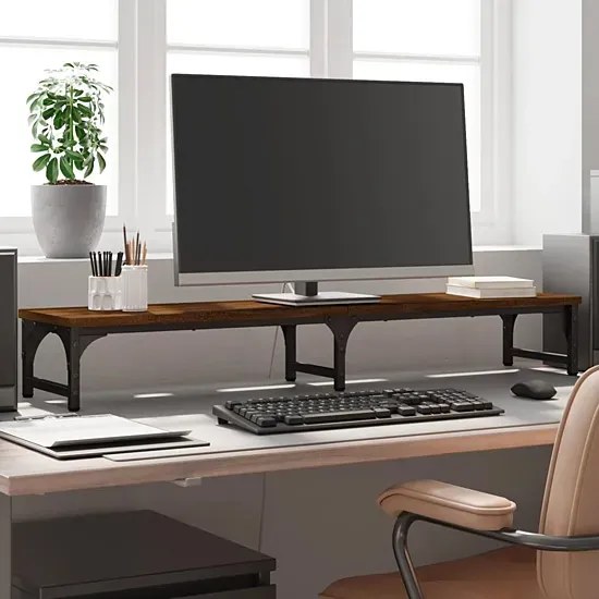 Podwójna podstawka pod monitor brązowy dąb G4-E67