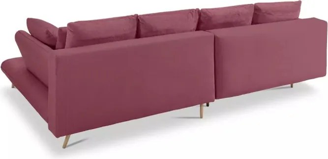 Narożnik MONTE Lewostronny z funkcją spania, pojemnikiem i poduszkami, Sorriso 10 Bordowy WERSAL