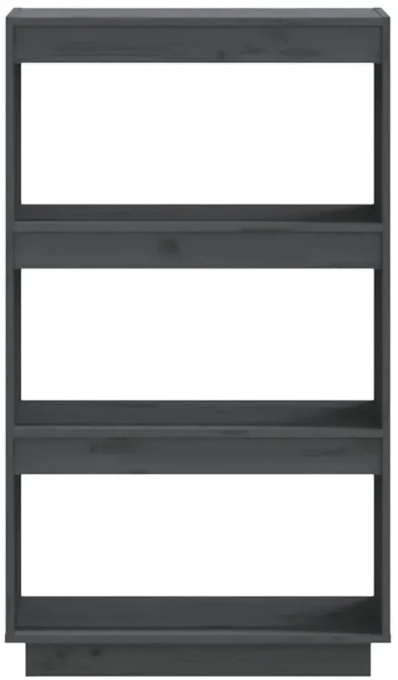 Szary drewniany niski regał na książki L2-F14